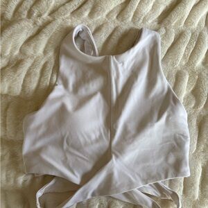 Athleta White Cropped High-Neck Tank